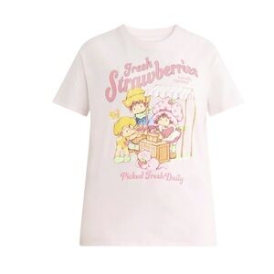 Girl’s Pink 'Fresh Strawberries' Graphic Short Sleeve Tee